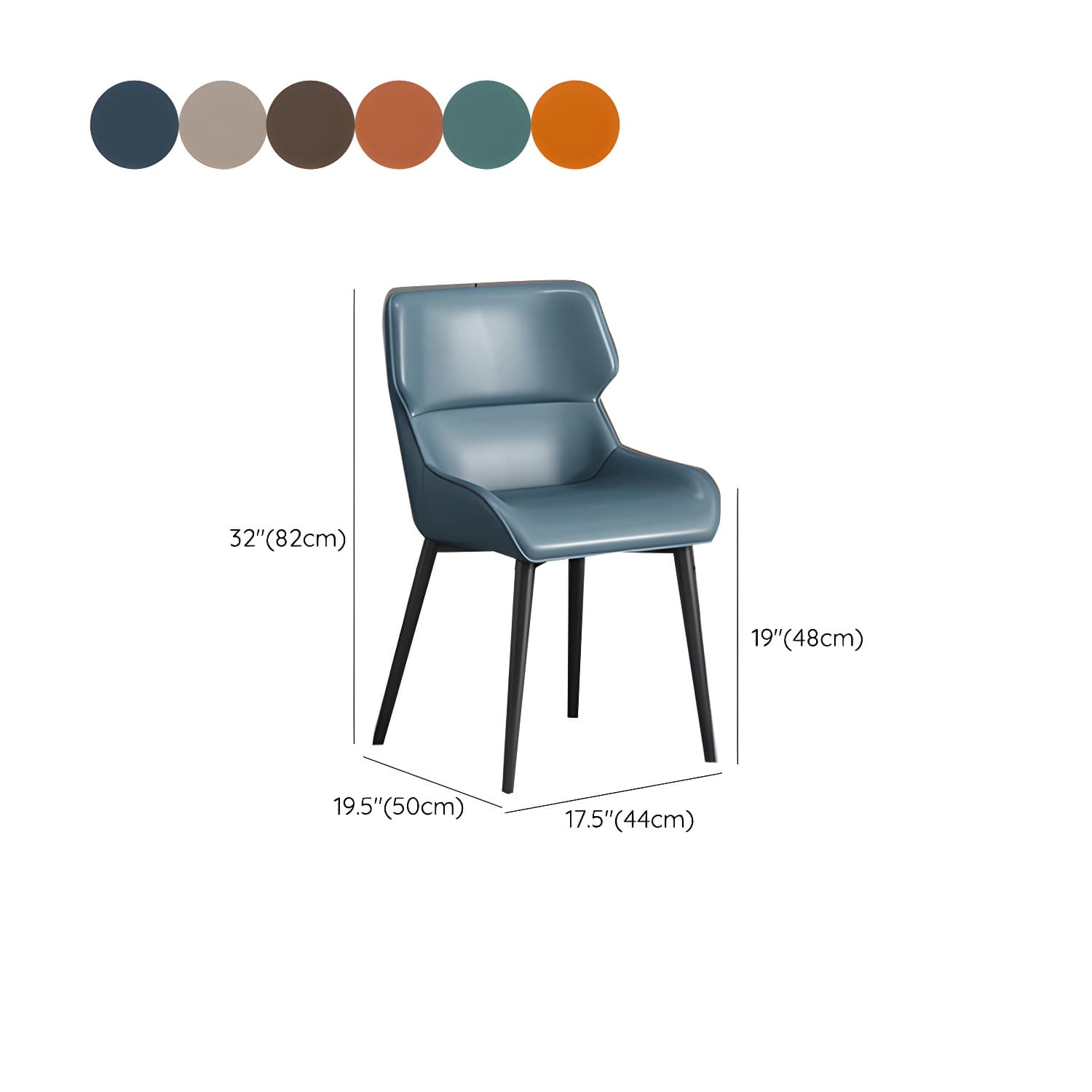 Nordic Style Metal Chair Wingback Kitchen Side Chair for Dinning Room - image 17