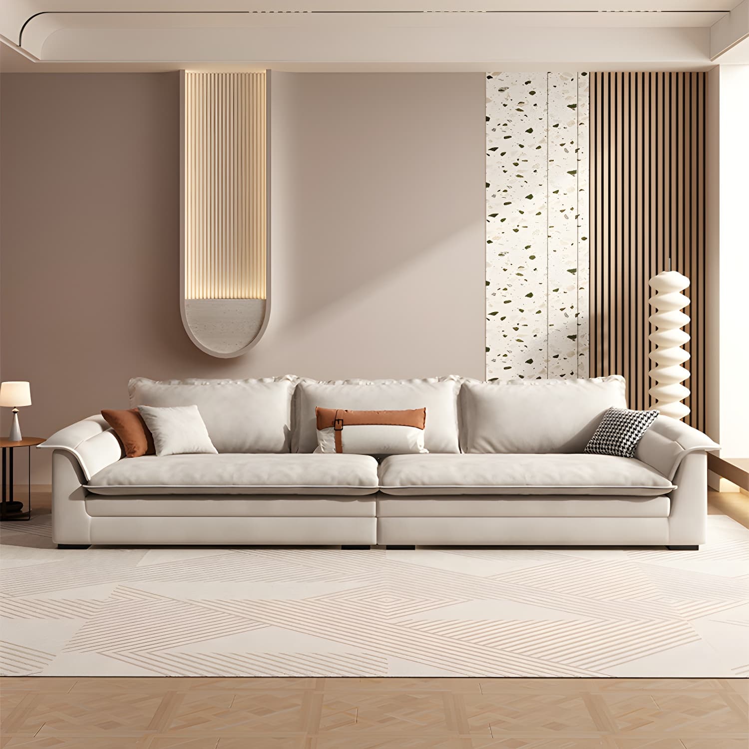 Contemporary Style Wood Frame Pillow Top Arm Sofa For Living Room - image 4