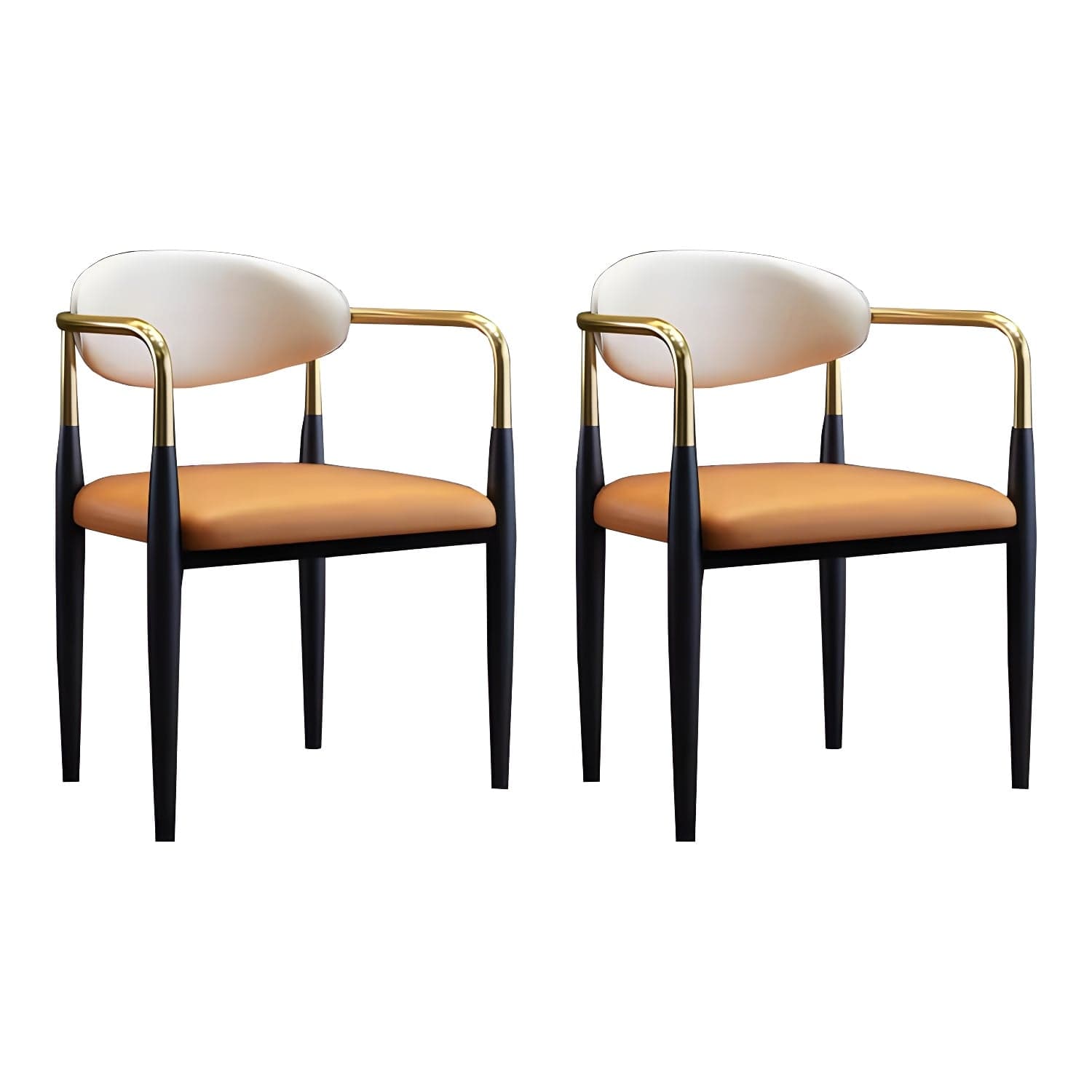 Modern Style Arm Chair Open Back Dining Chair with Metal Legs - image 6
