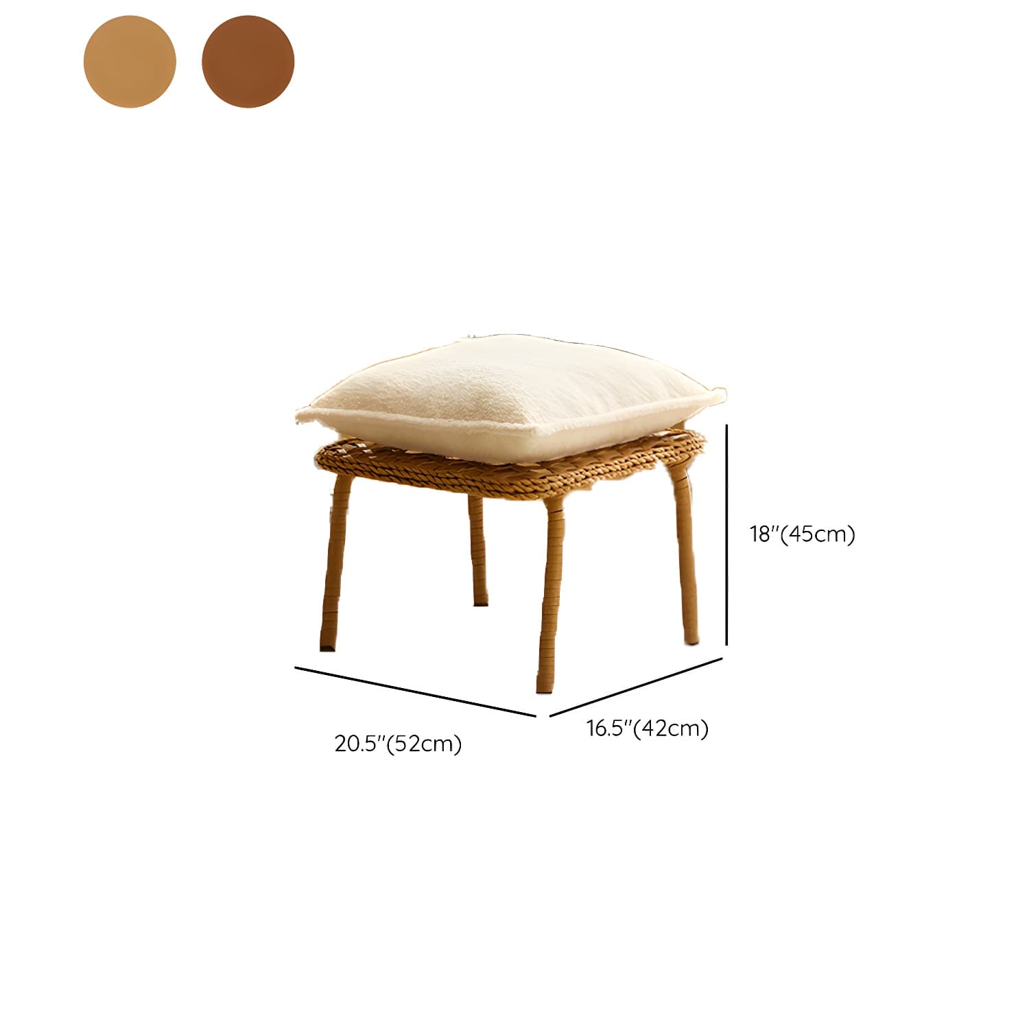 Rattan Brown Frame Rocking Chair Solid Wood Armless for Outdoor - image 24