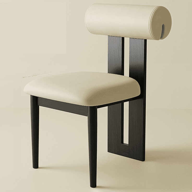Casual Ash Side Chair with Slatted Back and Upholstered Seat