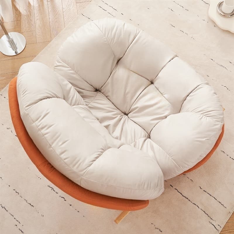 Chic Upholstered Small Rocking Chair in Natural Wood with Tufted Back and Stylish Modern Design - image 6