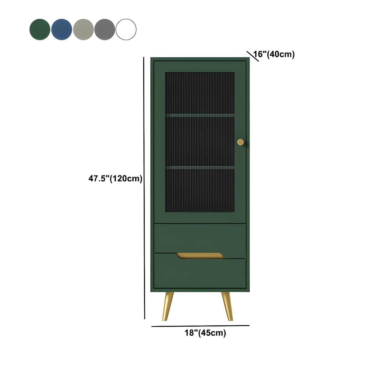 Modern Wooden Accent Cabinet with 2 Drawers and Glass Door Cabinet - image 12