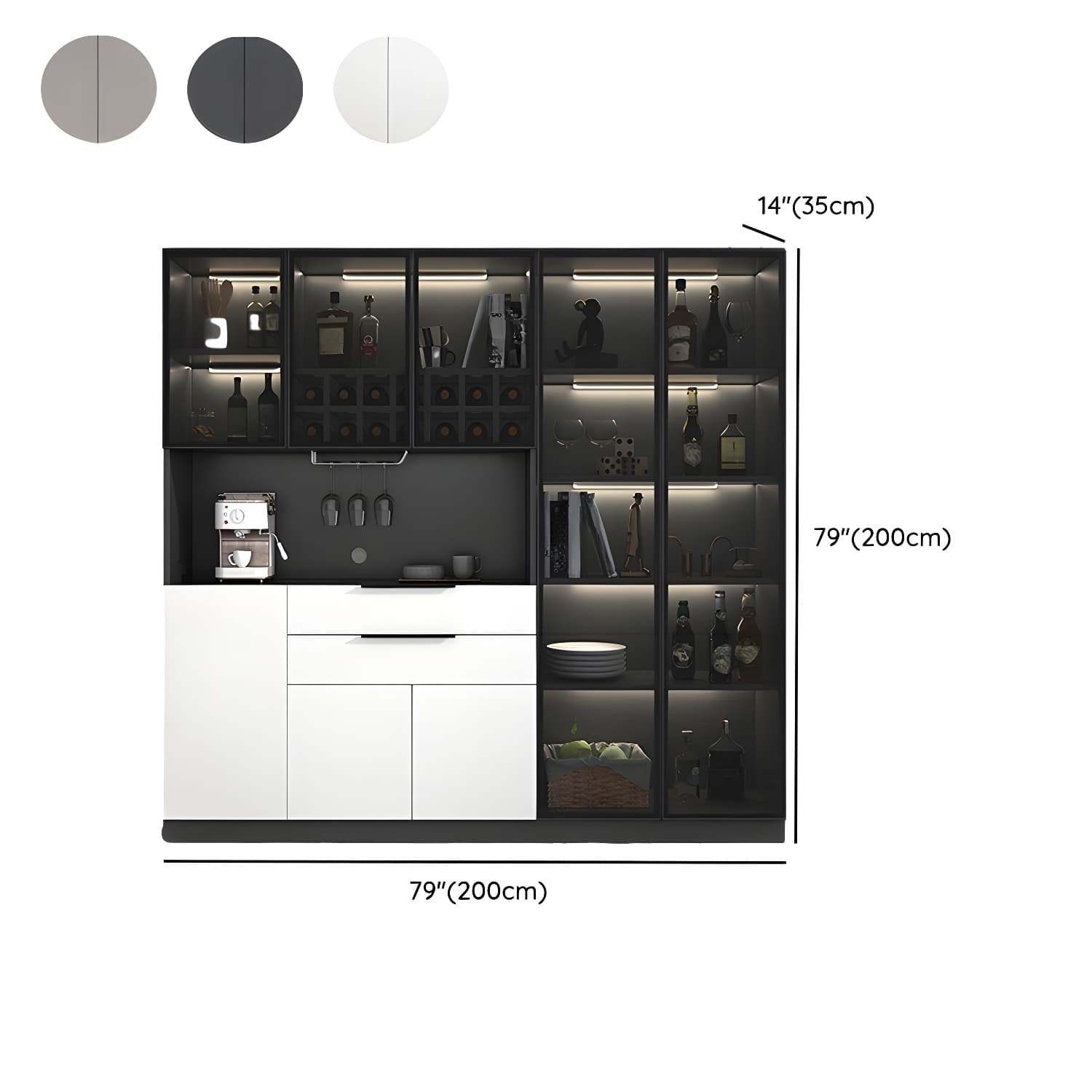 Luxurious Dark Wood Sideboard with Glass Doors and Elegant Stemware Rack - image 20