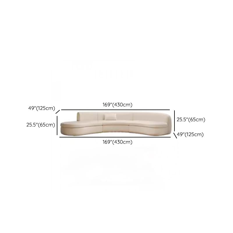 Natural Wood Bow Front Corner Sectional 7 Person/for 5/for 6 with Concealed Support - image 18