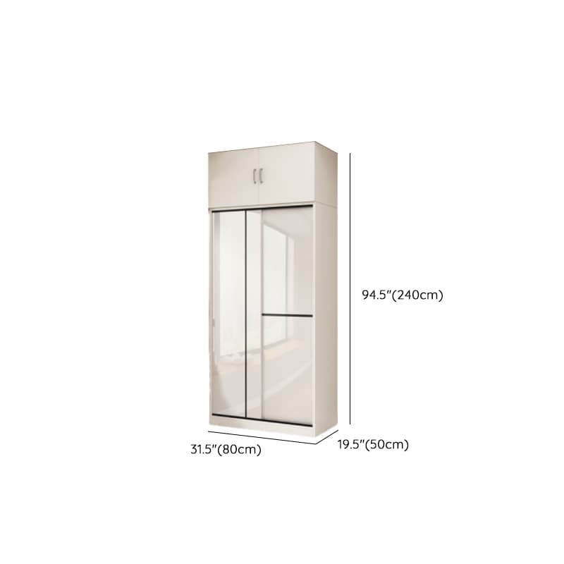 Chalk Modern Timber Self-supporting Wardrobe with Soft Close Door and Clothing Rod, Slipping Mechanism - image 17