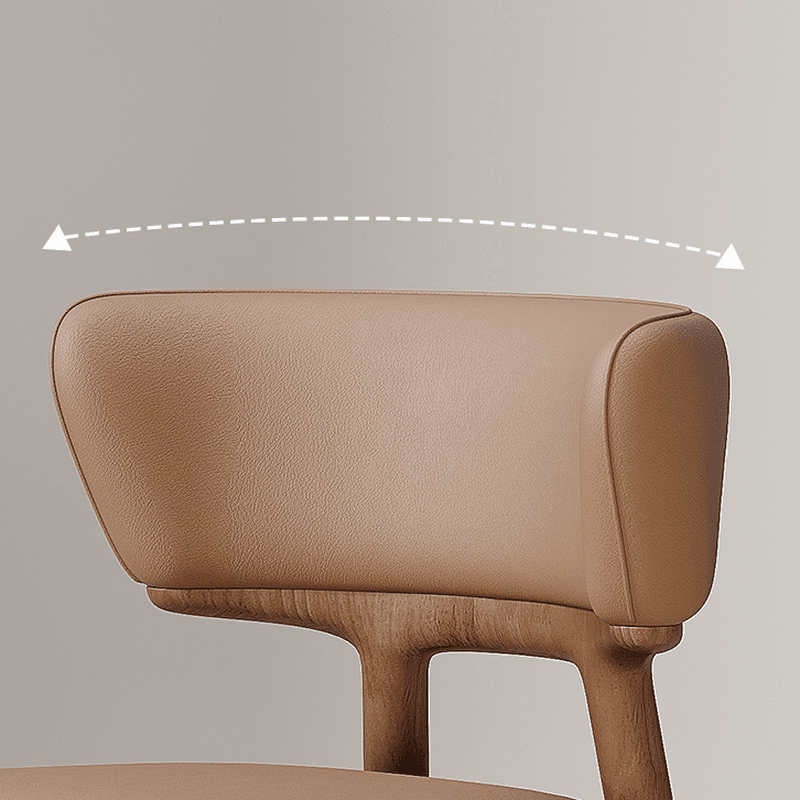 Contemporary Sturdy Side Chair with Uncovered Back, Polyurethane Upholstery, and Lumber Legs Outlined Frame - image 13