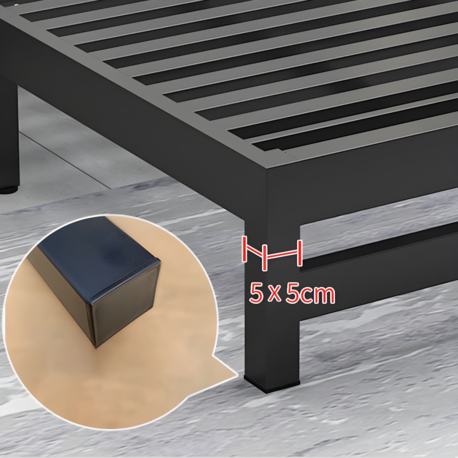 Modern Metal Bed Frame with Legs and Non-Upholstered Solid Color Design - image 8