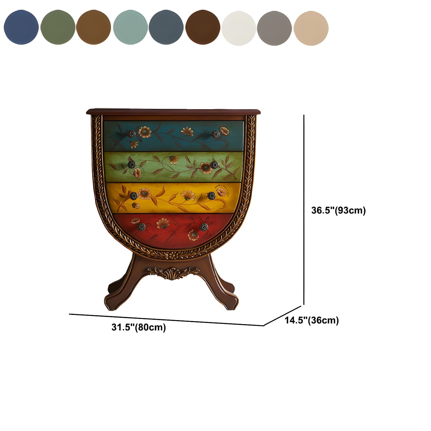 Rustic Wood Chest Vertical Chest with Drawers for Living Room - image 23