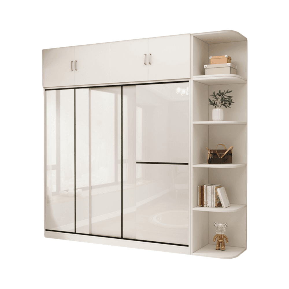 Chalk Modern Timber Self-supporting Wardrobe with Soft Close Door and Clothing Rod, Slipping Mechanism - image 5