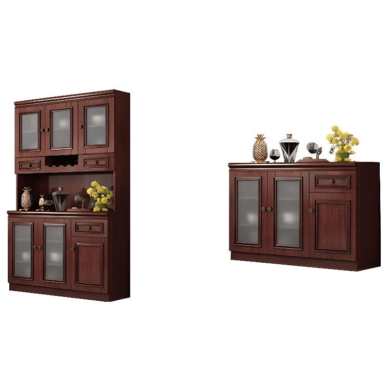 Unattached Microwave Storage Cabinet with Wine Storage Unit - image 13