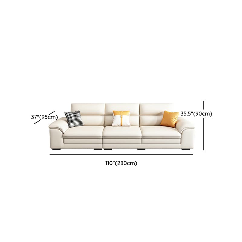 Modern Wood Frame White Sectional Sofa with Cushion Back and Storage Included - image 11