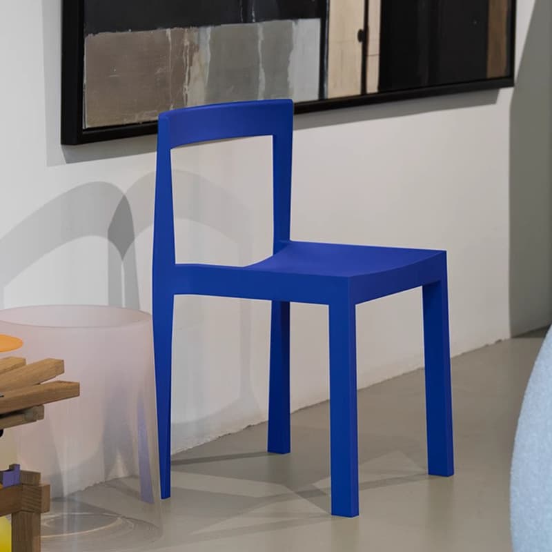 Casual Polymer Compound Dark Blue/Emerald Green/Rose Uncovered Back Side Chair, Pileable - image 9