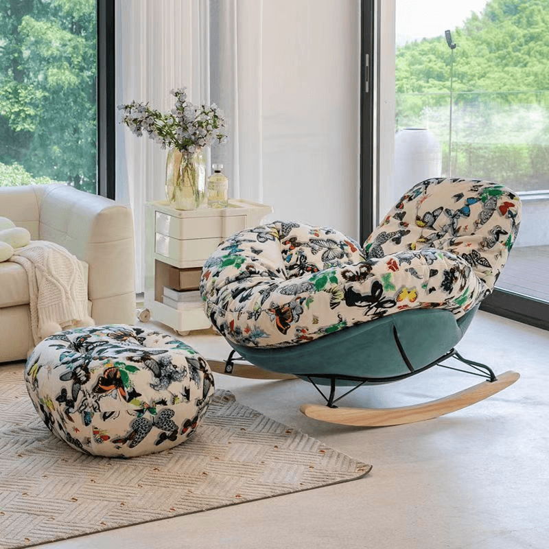 Modern Scratch-tolerant Upholstered Rocking Chair with Padded Comfort - image 13