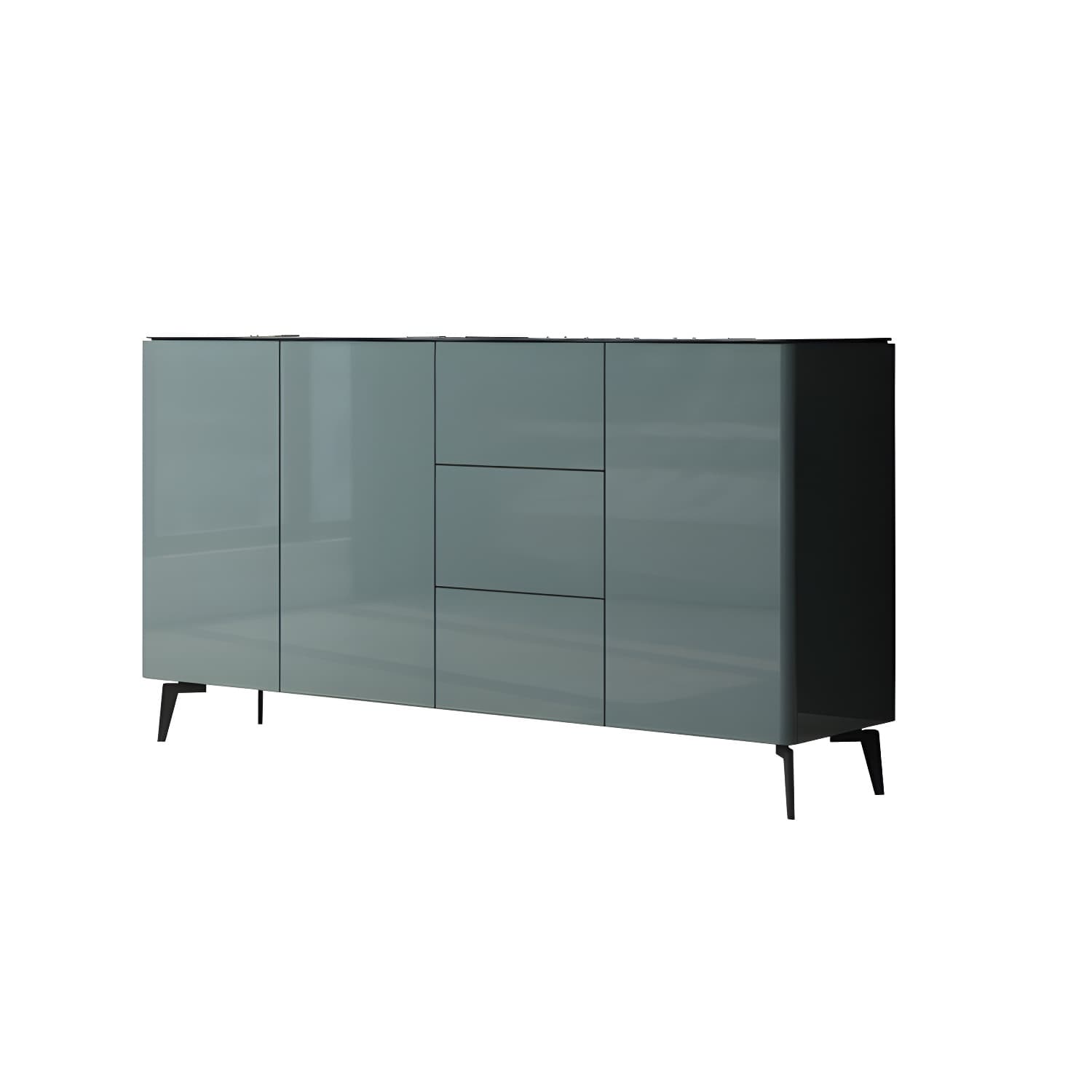Contemporary Accent Cabinet Square Side Cabinet With Glass Top - image 12