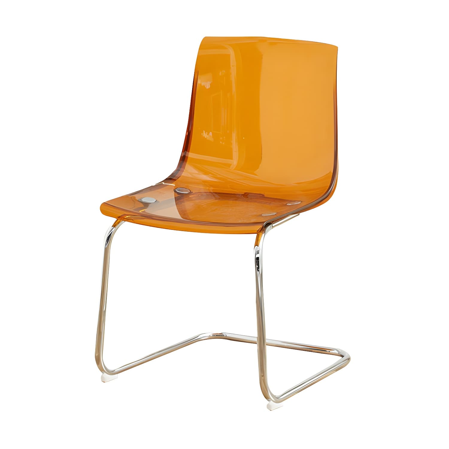 Scandinavian Style Silver Leg Plastic & Acrylic Side Chair for Kitchen & Dining - image 7