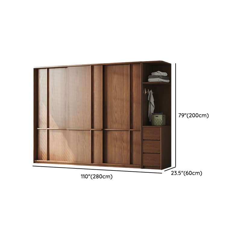 Stylish Coffee Modern Lumber Standalone Armoire Cabinet with Soft Close Drawers and Doors, Interior Shelves - image 28