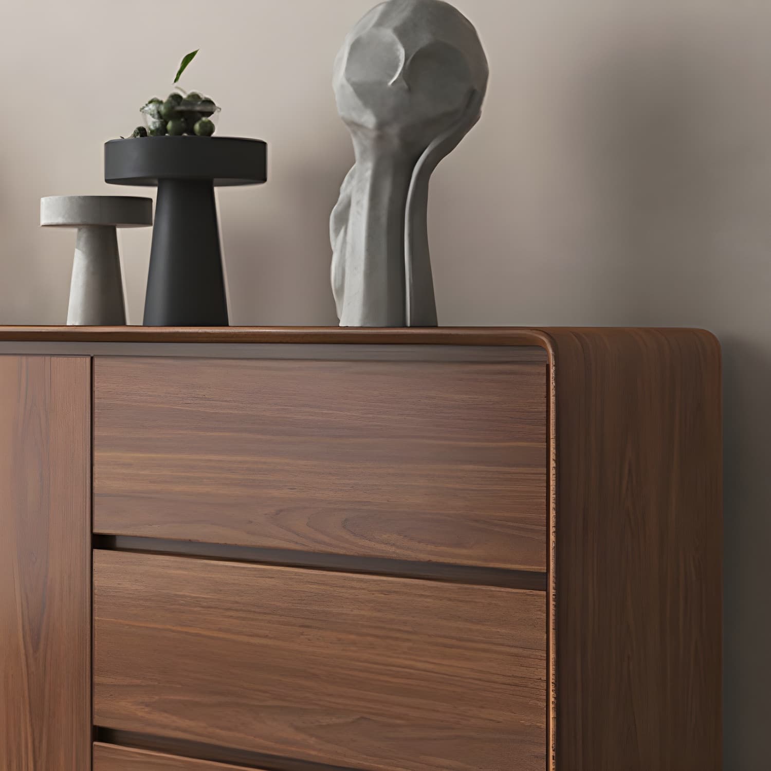 Wood Buffet Table Contemporary Style Side Board with Cabinets and Drawers - image 17