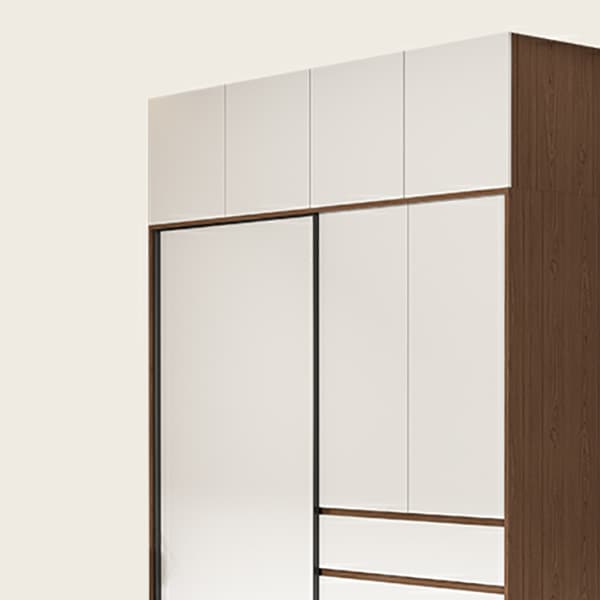 3-Door Scandinavian Soft-Close Drawers Wooden 3-Door Wardrobe Armoire 23.62 inch - image 4