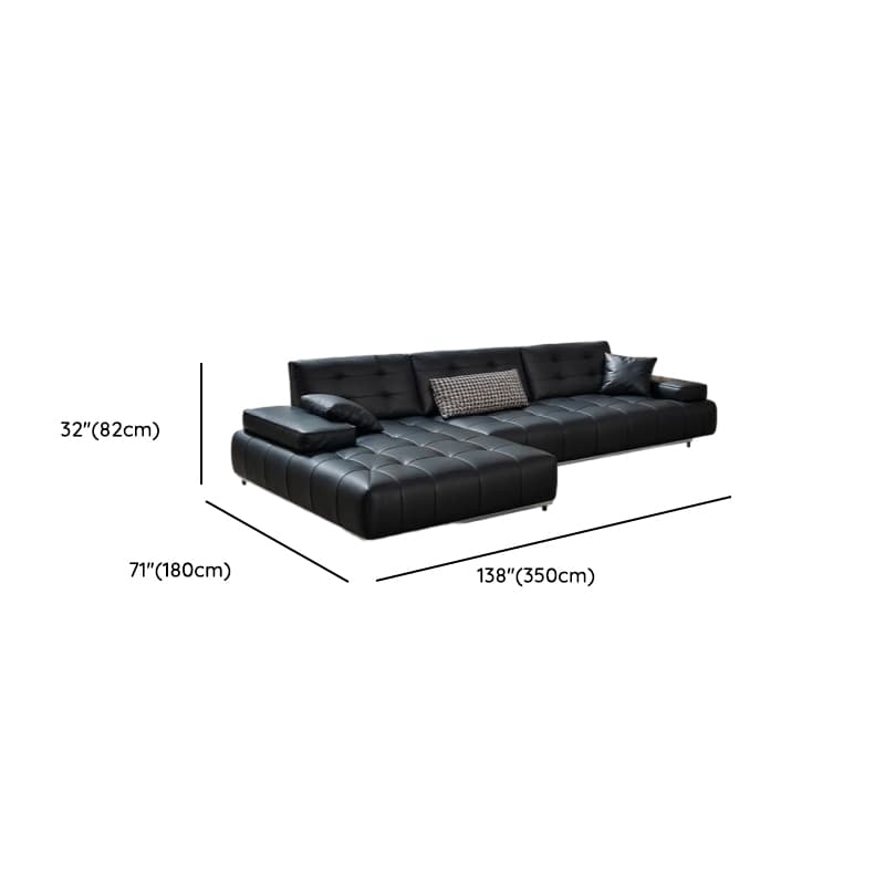 Straight/L-Shape Sofa Couch/Sofa Recliner with Tufted Back in Dark, Horizontal/Left Hand Facing, Decorative-stitched - image 20