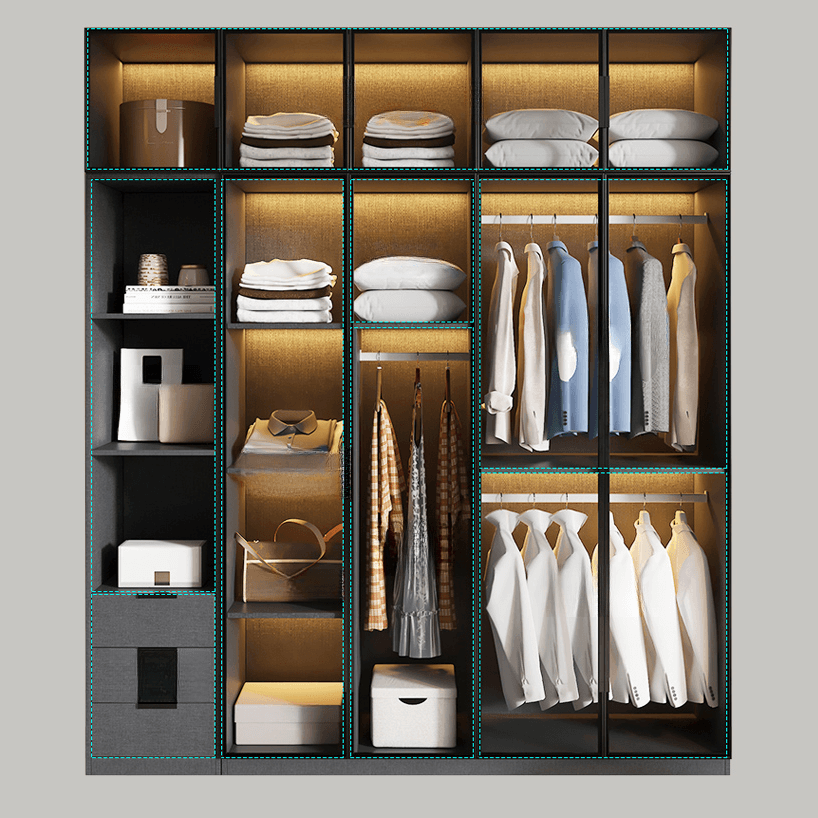 Ink Casual Lumber Wardrobe with Soft Close Door, Interior Shelves, and Hanging Rod - image 3