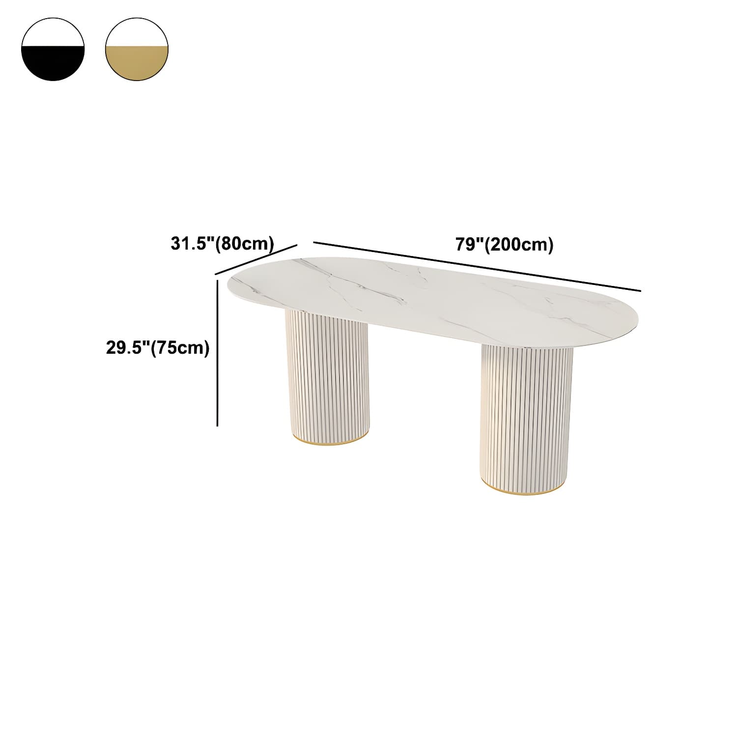 Simplicity Style Oval Dining Table Imitation Marble Home Furniture - image 11