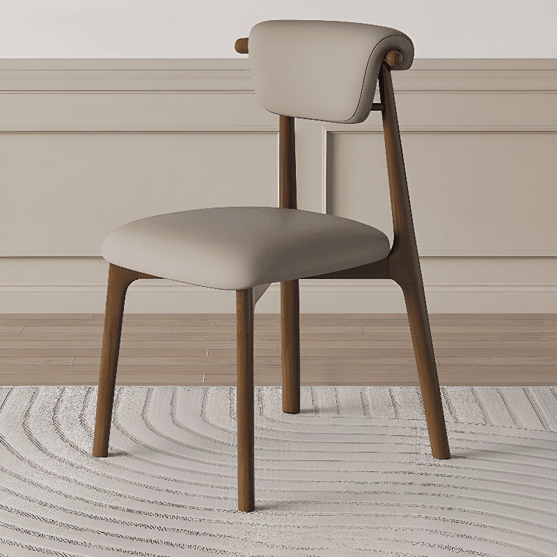 Casual Side Chair in Vinyl Leather with Wood Legs, Low Back, Framed and Balanced - image 3