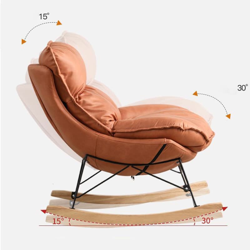 Stationary Rocker for Nursery Natural Wood Finish with Ottoman and Rear - image 20