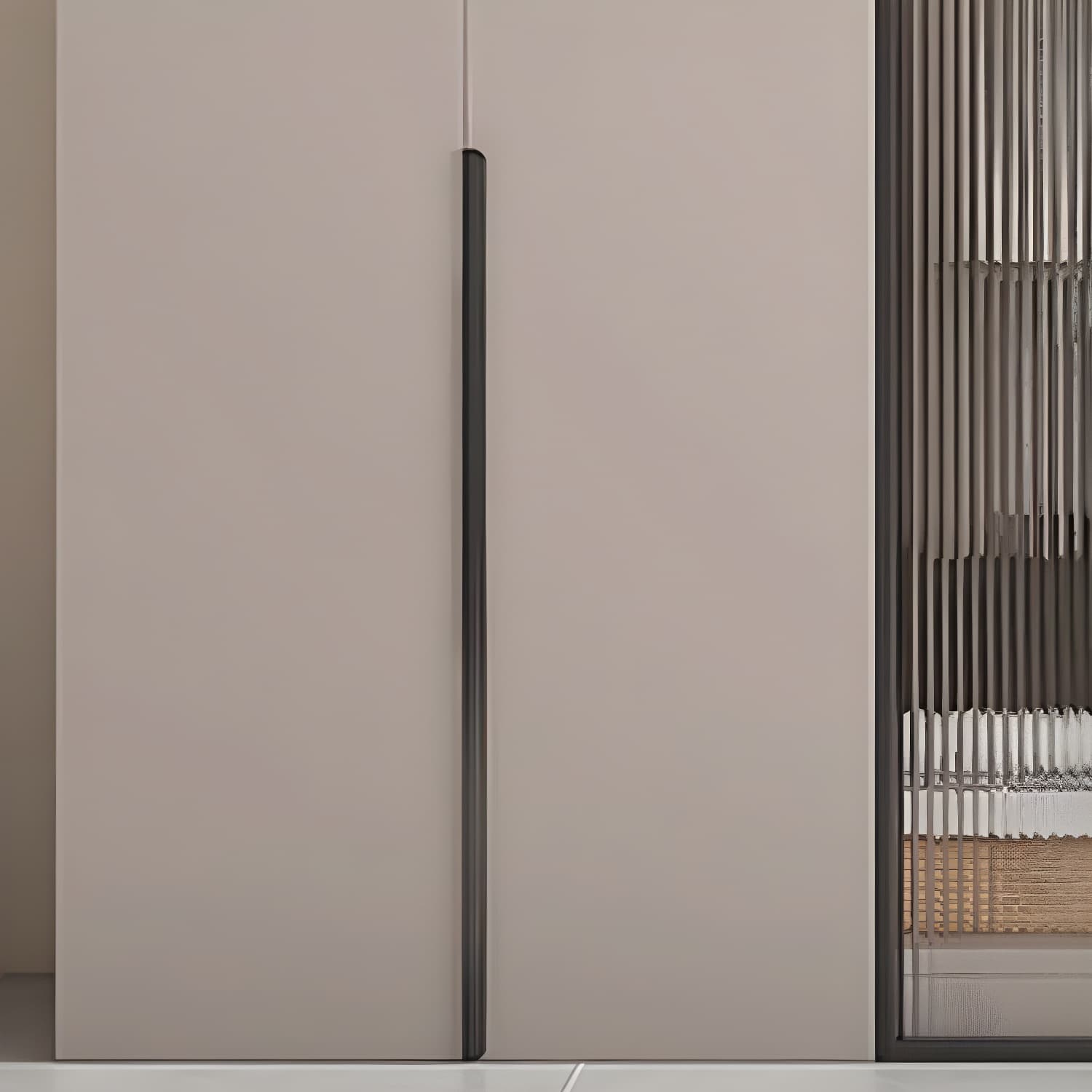 Modern Grey Wardrobe Armoire with Clothing Rod & Adjustable Shelves - image 3