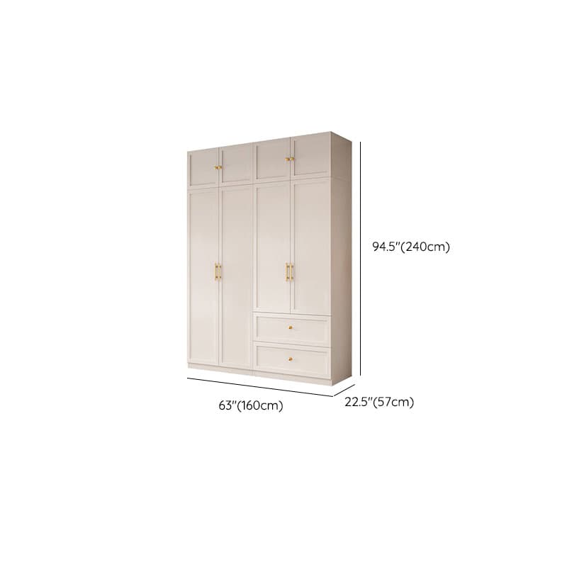 Simple Beige Engineered Wood Freestanding Armoire Cabinet with Soft Close Door, Clothing Rod & Interior Shelves - image 26
