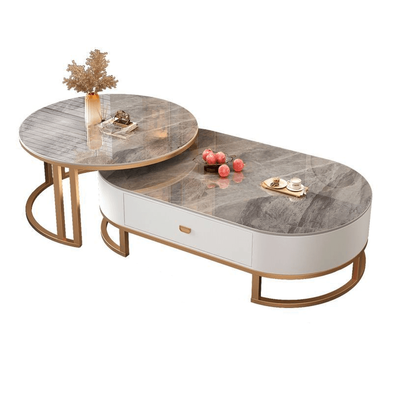 Modern Nesting Accent Table Set with Structure Base and Oblong Top - image 6