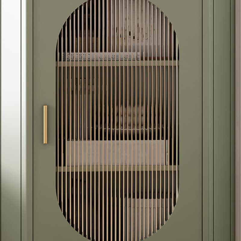 Modern Corner Accent Cabinet with Glass Doors and Iron Base (Easy Assembly) - image 7