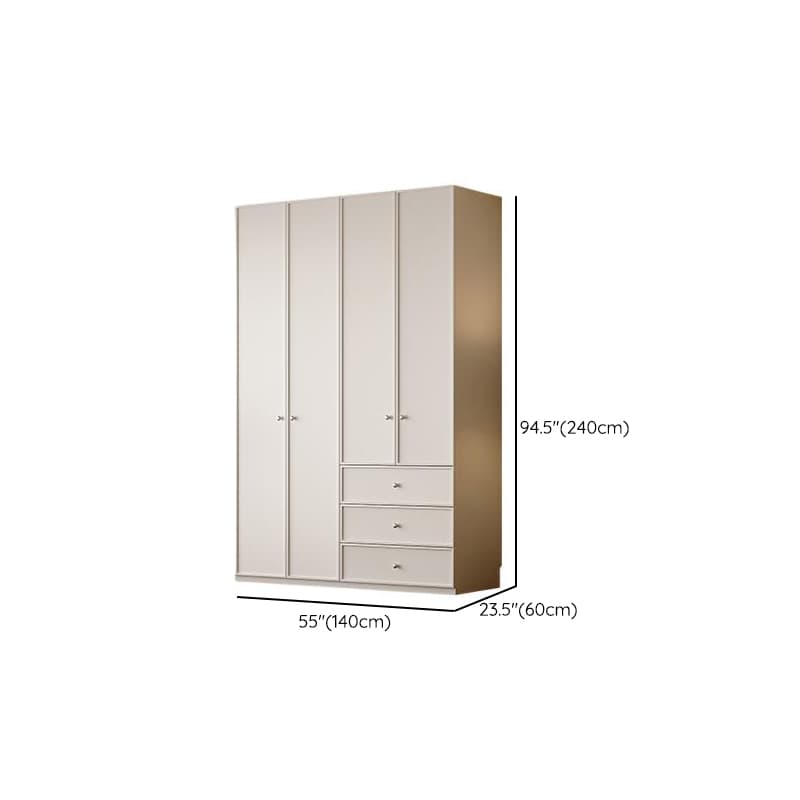 Chalk Modern Wooden Standalone Almirah with 3-Drawer/6-Drawer, Interior Shelves, and Hanging Rod - image 12