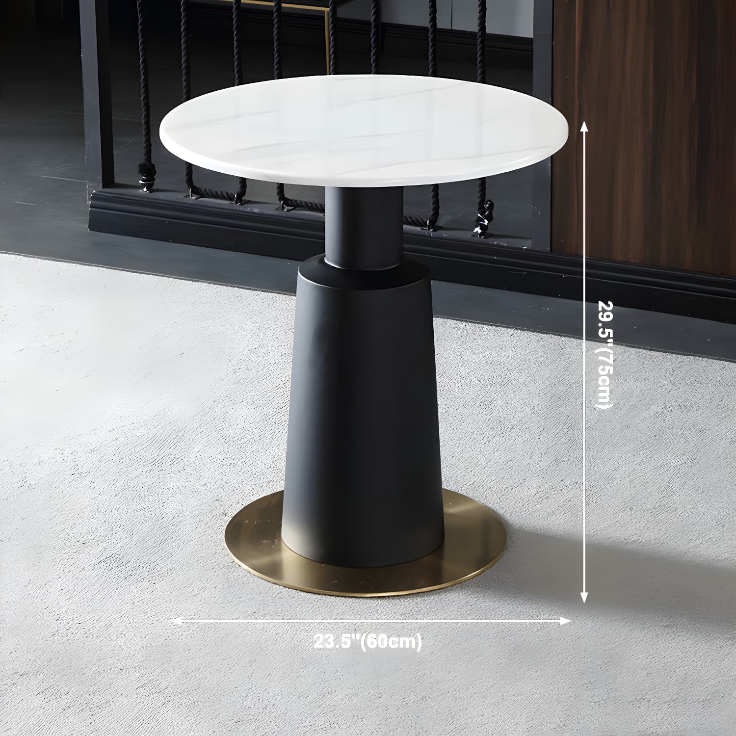 Metal Traditional Luxury Round Table Marble Top Indoor Table with Pedestal - image 20