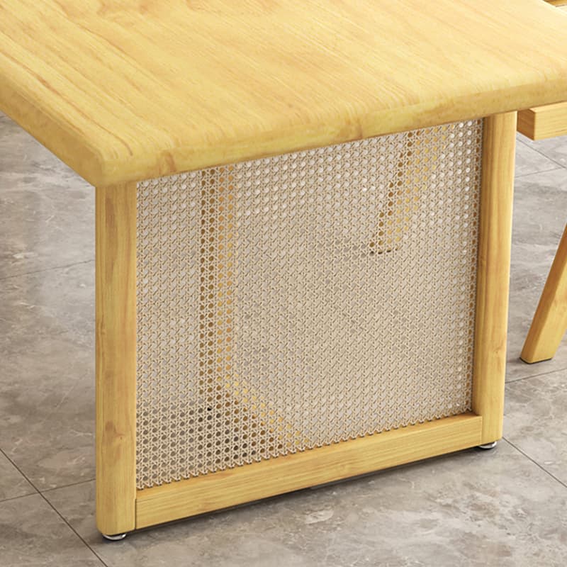 Natural Pine Wood Dining Table Set in Natural Color for 4 People/11 People/Seats 8 - image 11