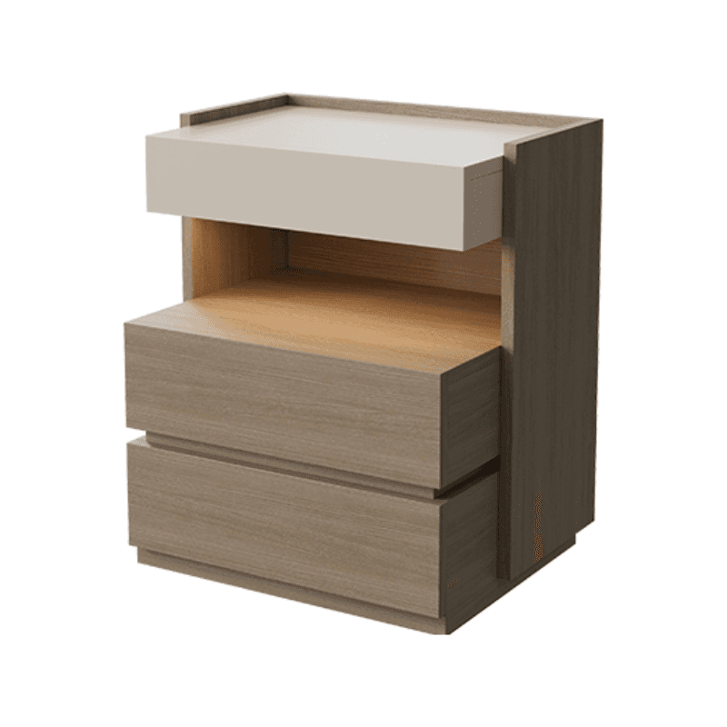 Organic Modern Nightstand With Drawer Organization Featuring 2 Shelves and Particle Board Wood Countertop - image 3