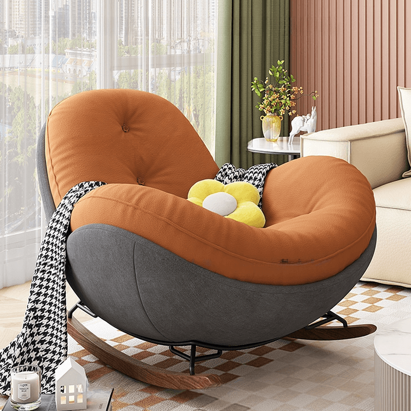 Casual Chalk/Olive Green/Rose Upholstered Living Room Rocking Chair, with Cushioned - image 7