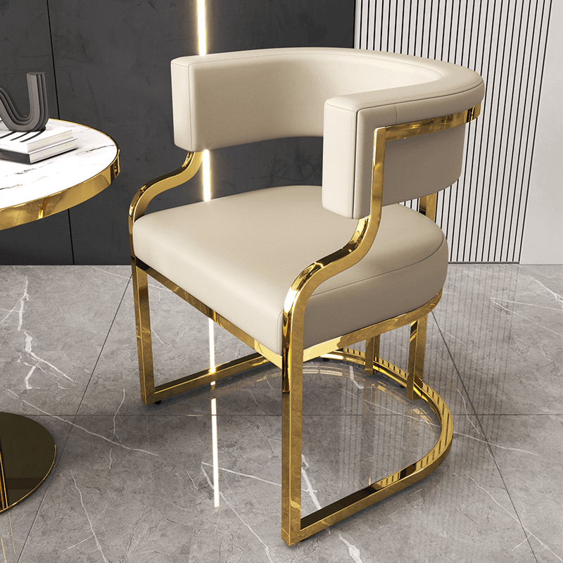 Lavish Gilded Alloy Leg Arm Chair with Cushion, Arms, and Low Back - image 8
