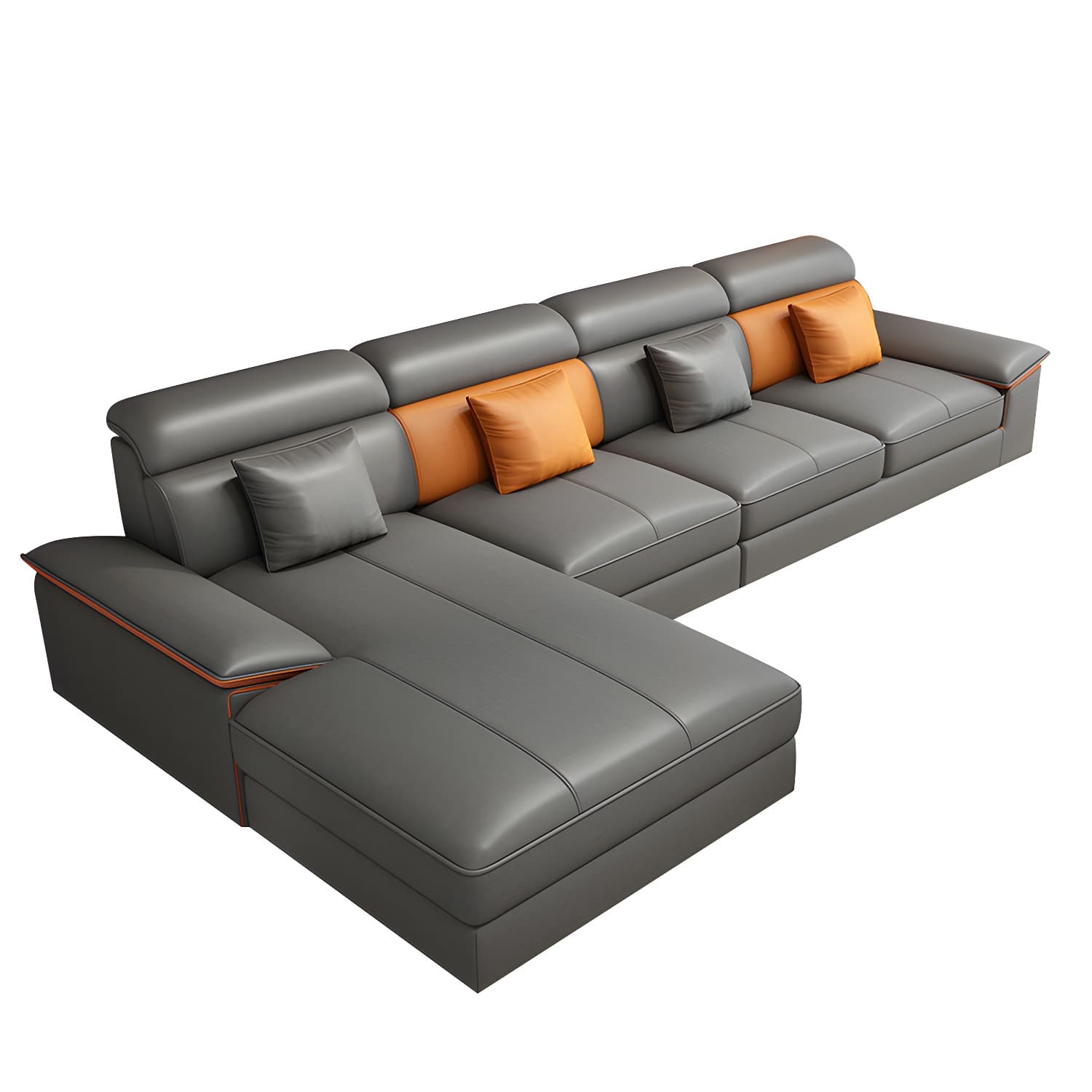Modern Wood L-Shaped Sectional Sofa with Pillow Top Arm and Cushion Back - image 12