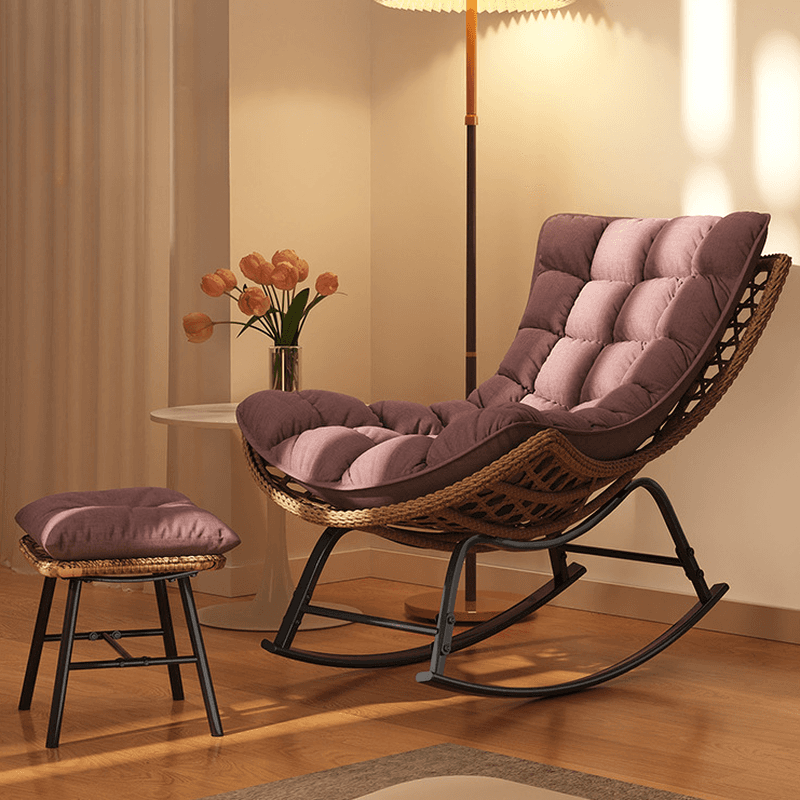 2 Piece Set/1 Piece Set Cushioned Rocking Chair with Ottoman in Resin with Rear in a Modern Simple Style - image 13