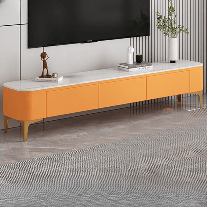 Modish Vitreous TV Stand with 3 Drawers for Sitting Room - image 4