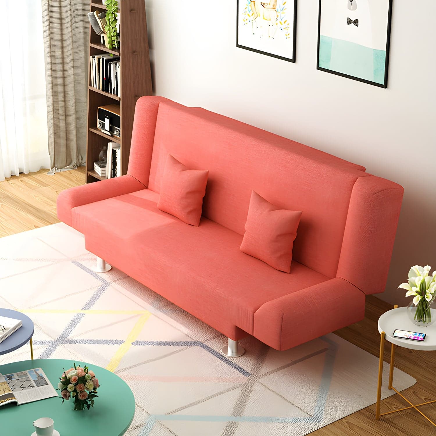 Modern Linen Sofa 23"W Tight Back Armless Couch for Living Room - image 7