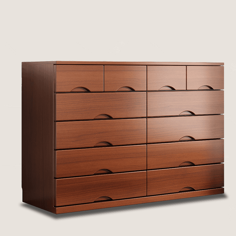 Trendy Natural Wood Double Dresser with 12/10/8 Drawers in Horizontal/Vertical Orientation - image 5