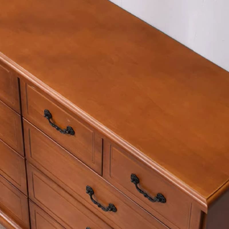 Traditional Style Black Handle Chest with Drawers in Solid Wood - image 14