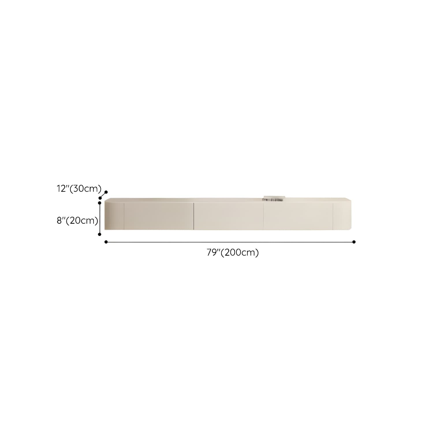 Contemporary Stone TV Stand Console White Floating TV Media Stand for Living Room - image 14