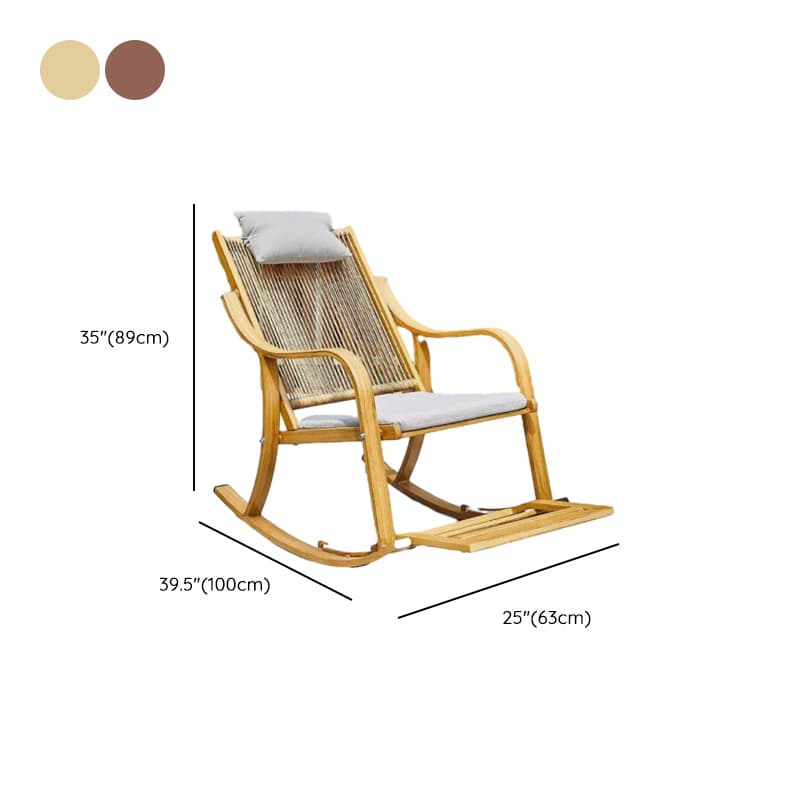 Cocoa Craftsman Wicker Front Porch Rocking Chairs with Separable Pillowcase - image 21