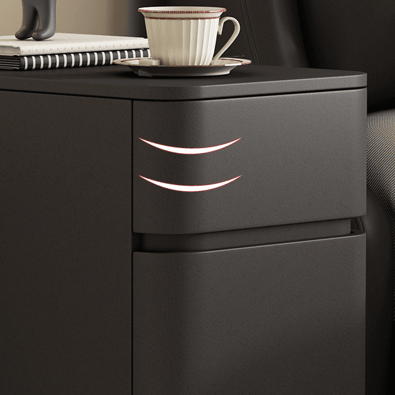 Stylish 3 Tiers Nightstand With Drawer Storage in Artificial Leather - image 9