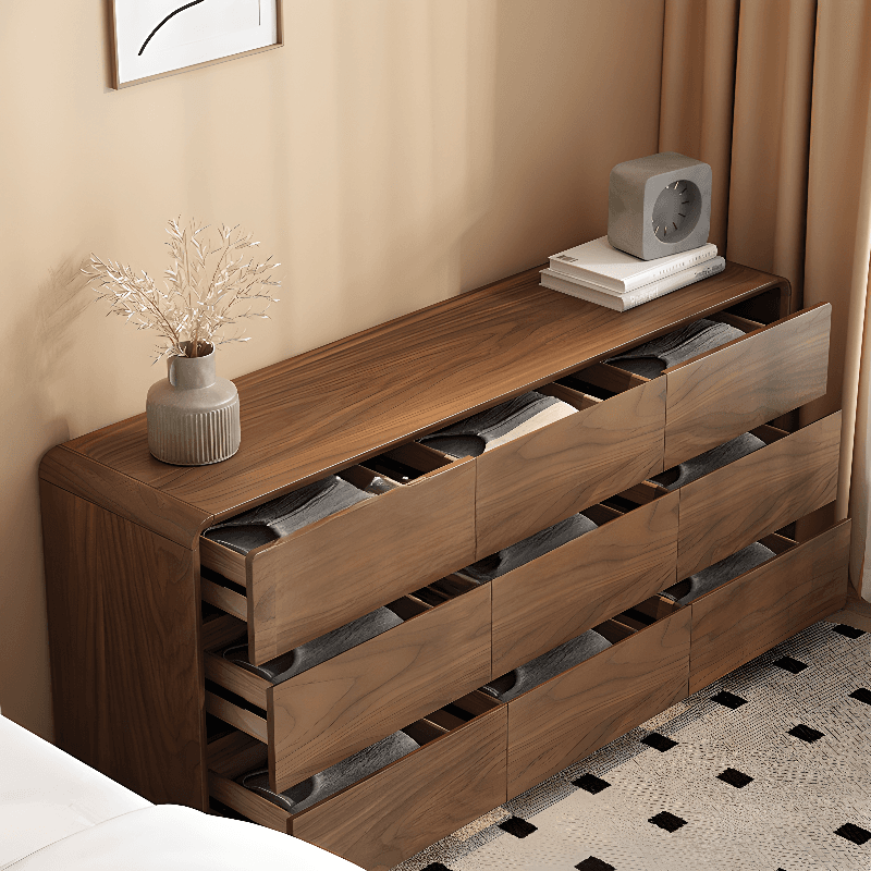 Cocoa Simplistic Natural Wood Double Dresser/Bachelor Chest/Lingerie Chest with 6/9/5 Drawers in Horizontal/Vertical Orientation - image 6