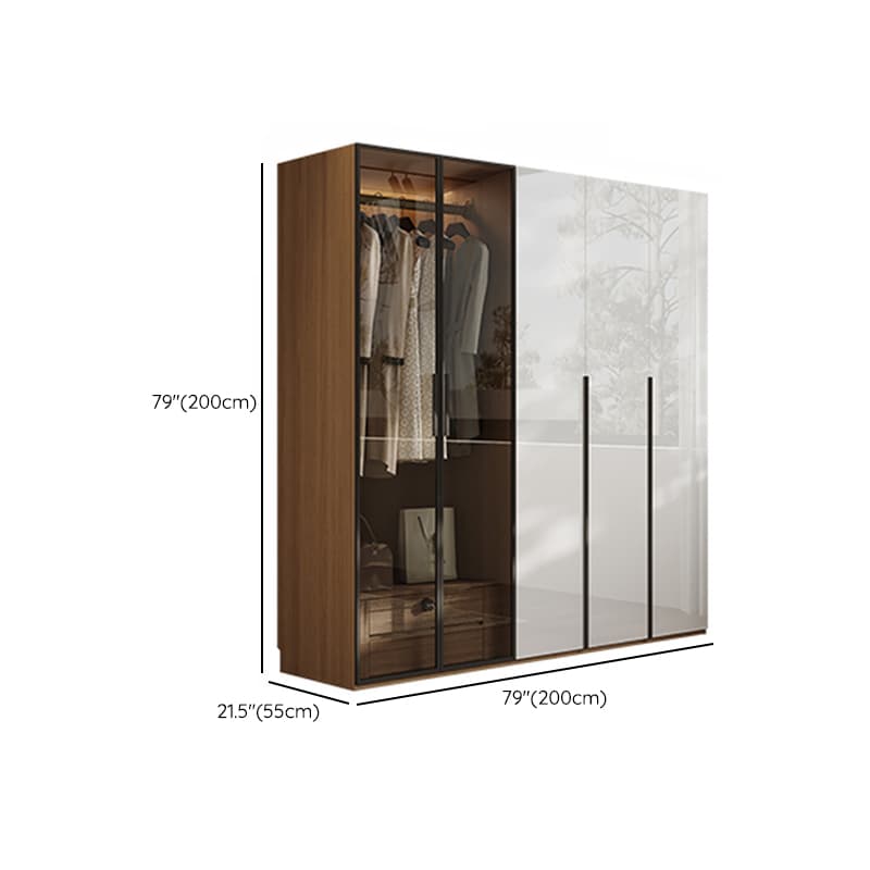 Casual White Lumber Wardrobe Closet with Soft Close Drawer, Door, Interior Shelves, and Clothing Rod - image 16