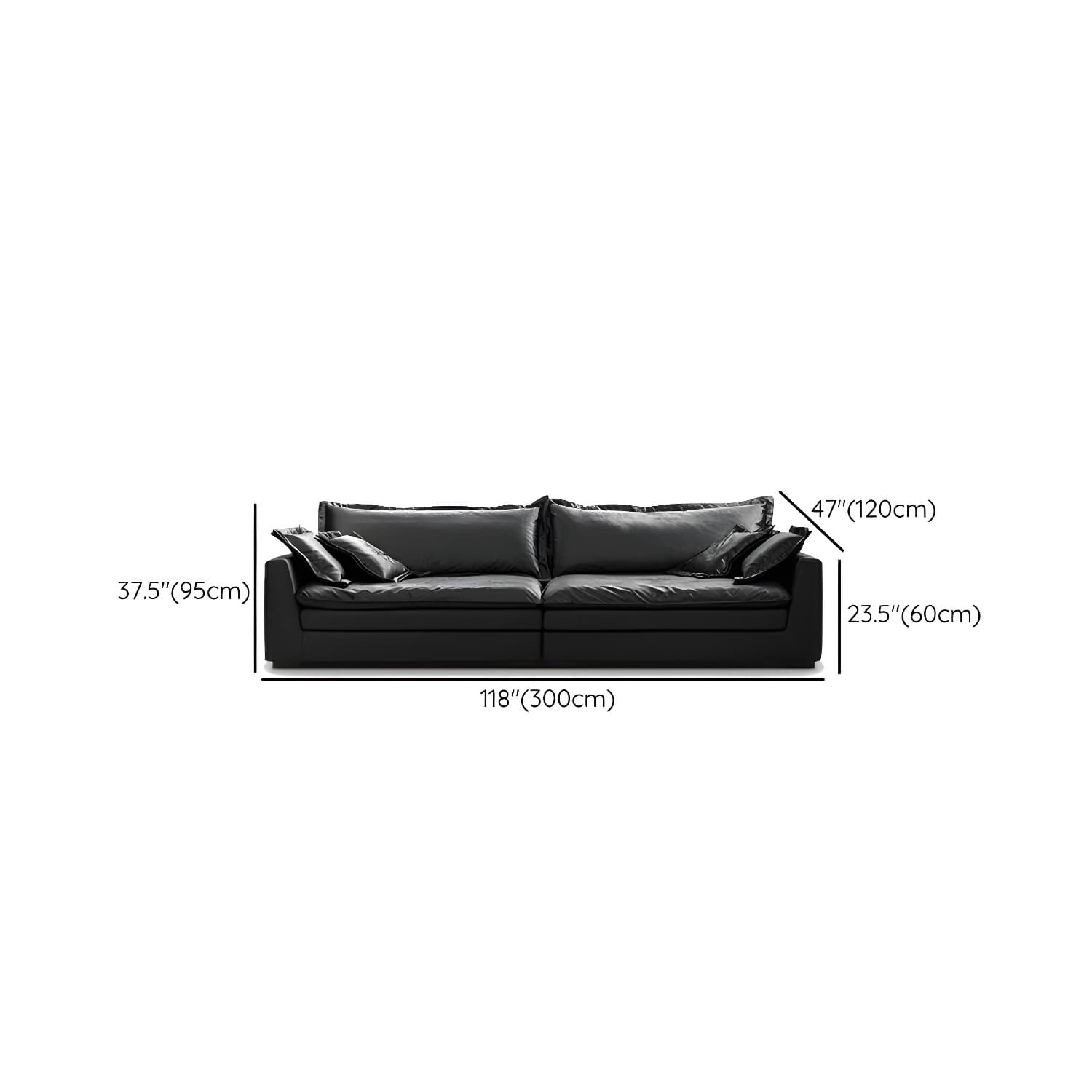 Modern Black Stationary Sectional Sofa with Wood Frame and Tech Cloth Upholstery - image 15